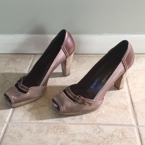 Sacha London two toned brown open-toed heels